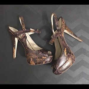 INC Snake Print Slingback heels